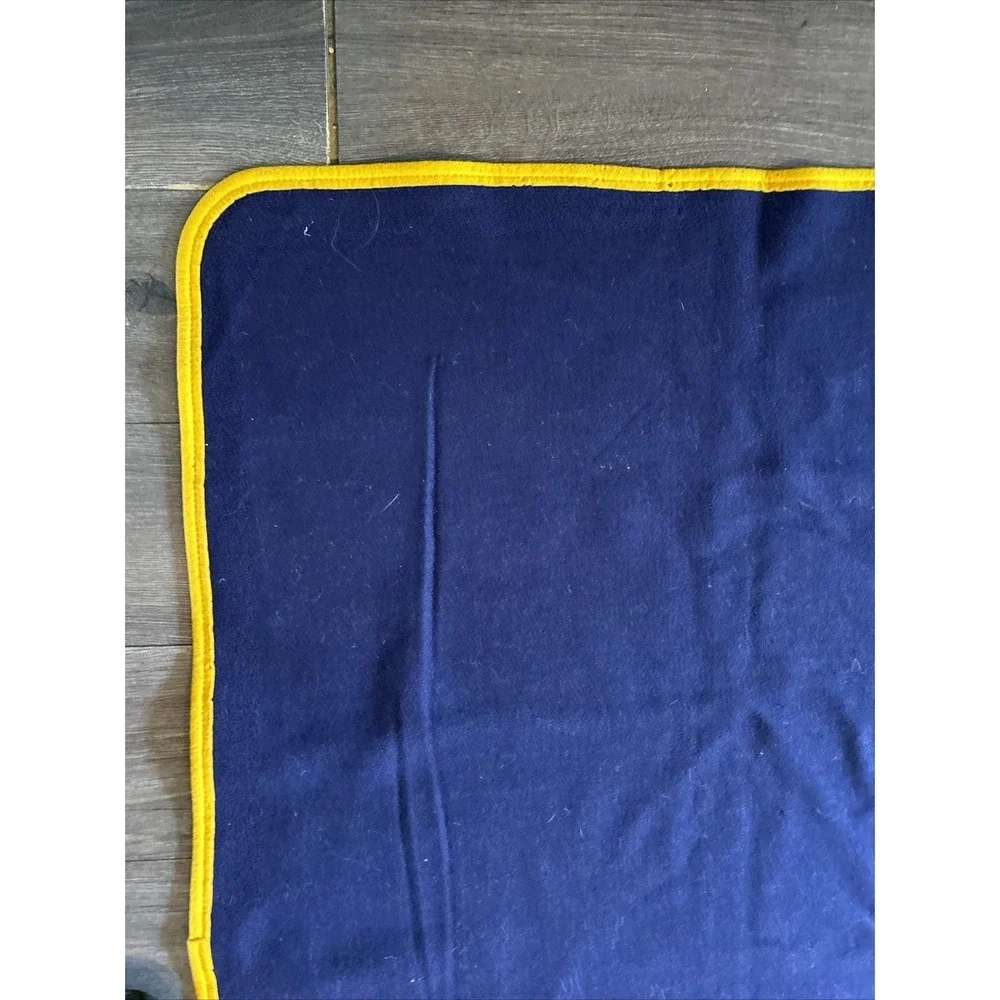 Vintage 1960's Notre Dame University Wool Stadium Blanket 65x60 Patch Irish